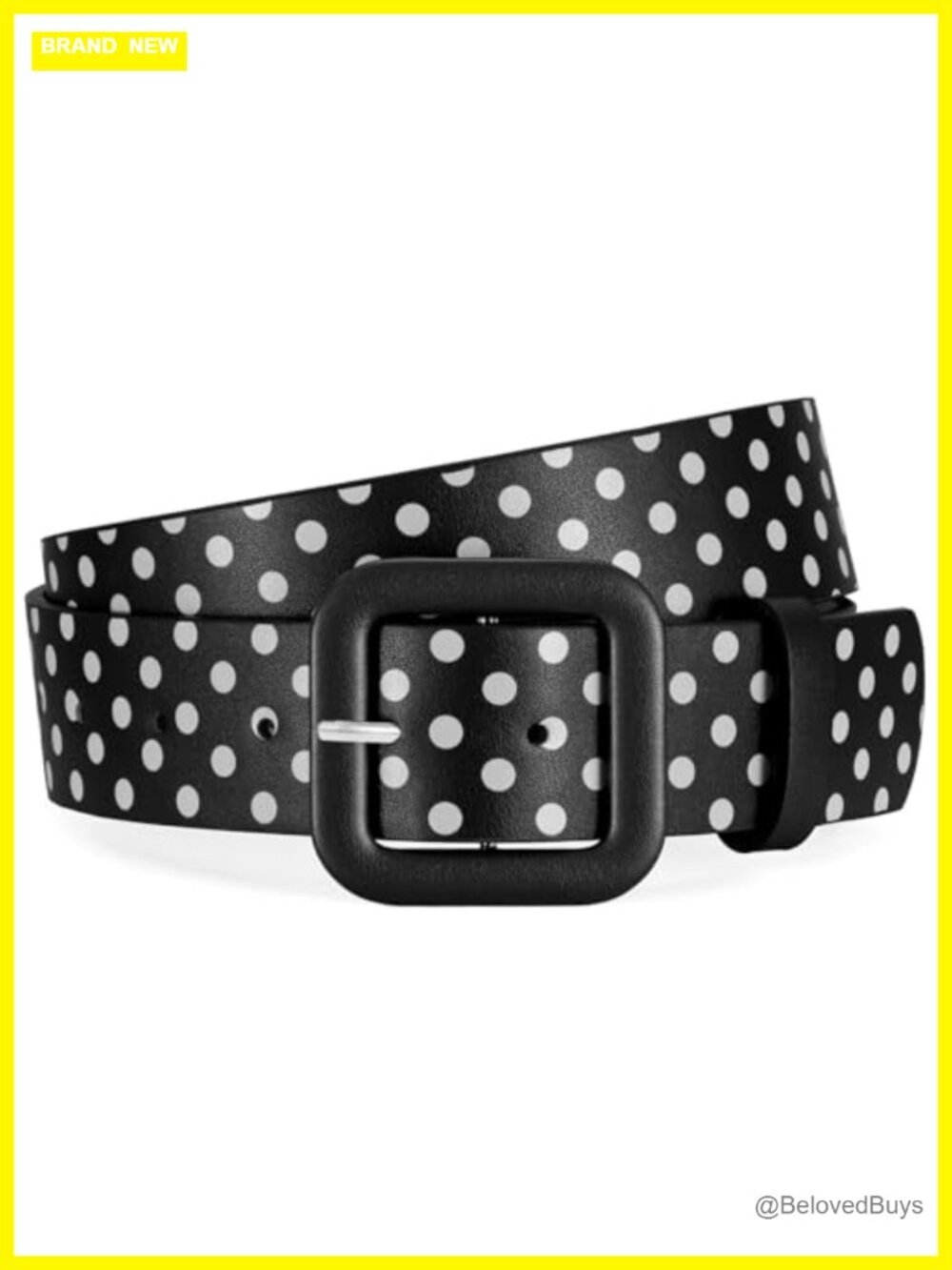 Women's Faux Leather Belt with Square Buckle - Adjustable Waist Belt for Jeans
